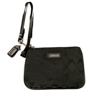NWOT | Coach | Black Signature Logo Wristlet